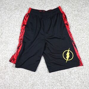 DC Comics The Flash Kids Athletic Shorts Black‎ Red Justice League Size 10/12